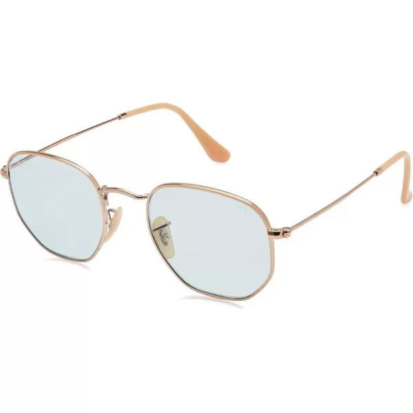 RayBan Rb3548n Hexagonal Flat Lens Evolve Photochromic SunglassesCopperPhotochromic Light Blue