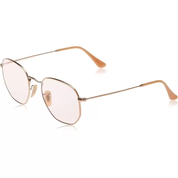 RayBan Rb3548n Hexagonal Flat Lens Evolve Photochromic SunglassesCopperPhotochromic Light Pink