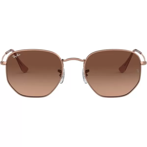 RayBan Rb3548n Hexagonal Flat Lens SunglassesCopperPink Gradient Brown