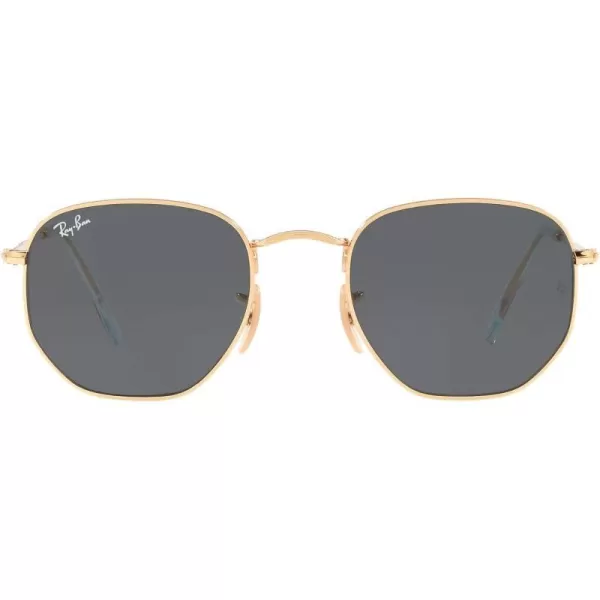 RayBan Rb3548n Hexagonal Flat Lens SunglassesGoldBlue