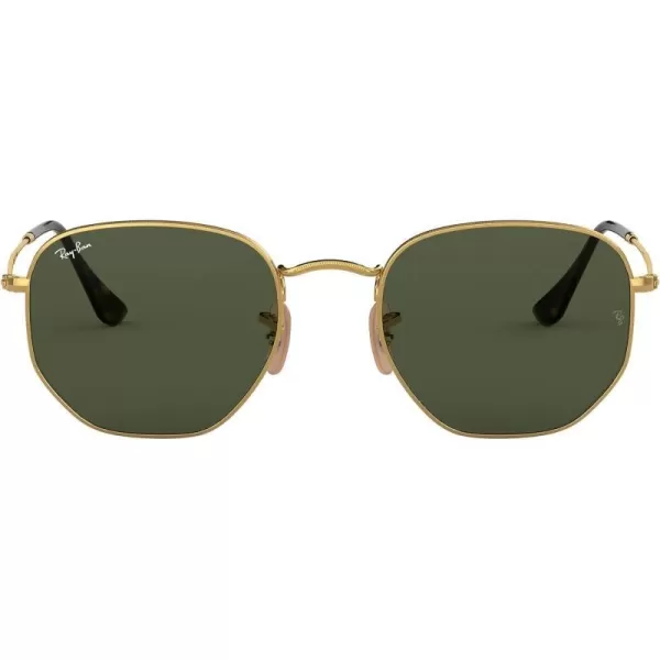 RayBan Rb3548n Hexagonal Flat Lens SunglassesGoldG15 Green