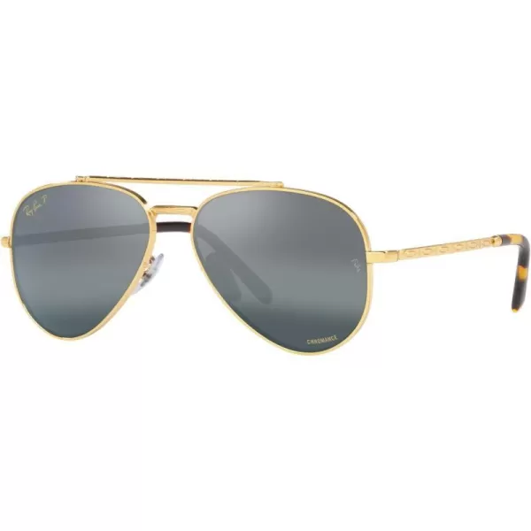 RayBan Rb3625 New Aviator Pilot SunglassesLegend GoldPolarized Clear Gradient Dark Blue