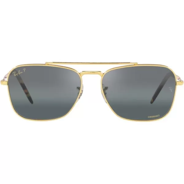 RayBan Rb3636 New Caravan Square SunglassesLegend GoldPolarized Clear Gradient Dark Blue