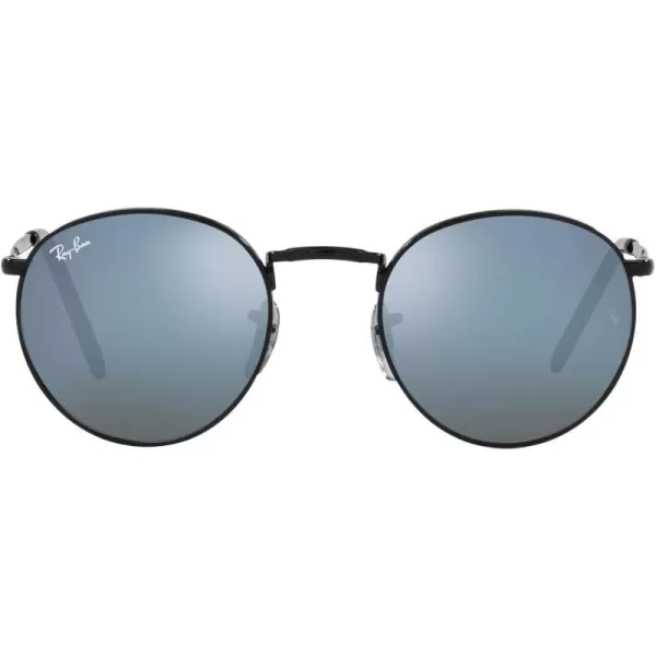 RayBan Rb3637 New Round SunglassesBlackGreen Mirrored Blue