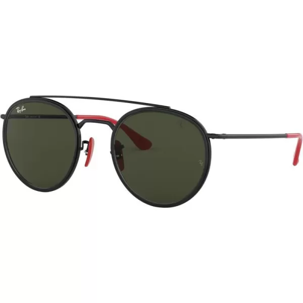 RayBan Rb3647m Scuderia Ferrari Collection Round SunglassesBlackG15 Green