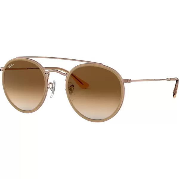 RayBan Rb3647n Double Bridge Round SunglassesCopperClear Gradient Brown