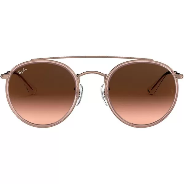 RayBan Rb3647n Double Bridge Round SunglassesCopperPink Gradient Brown