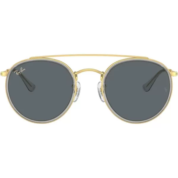 RayBan Rb3647n Double Bridge Round SunglassesLegend GoldBlue