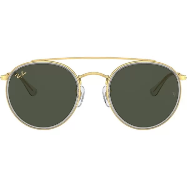 RayBan Rb3647n Double Bridge Round SunglassesLegend GoldG15 Green