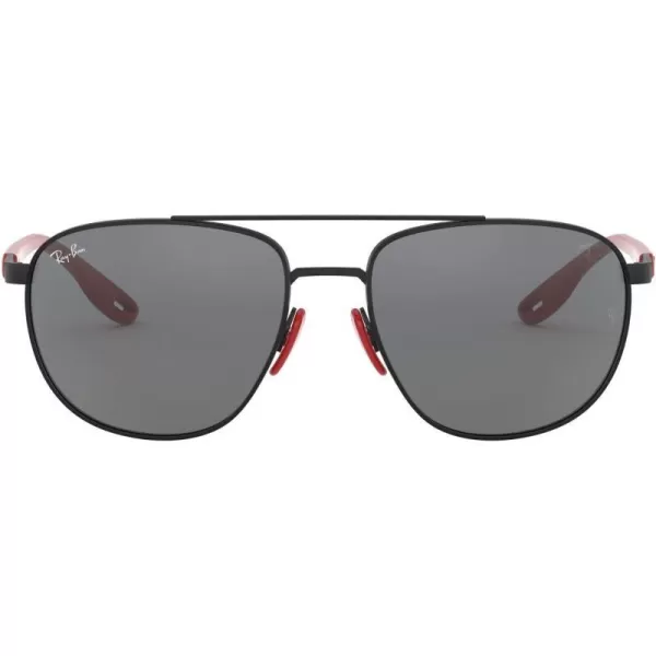 RayBan Rb3659m Scuderia Ferrari Collection Square SunglassesMatte BlackGrey Mirrored Silver