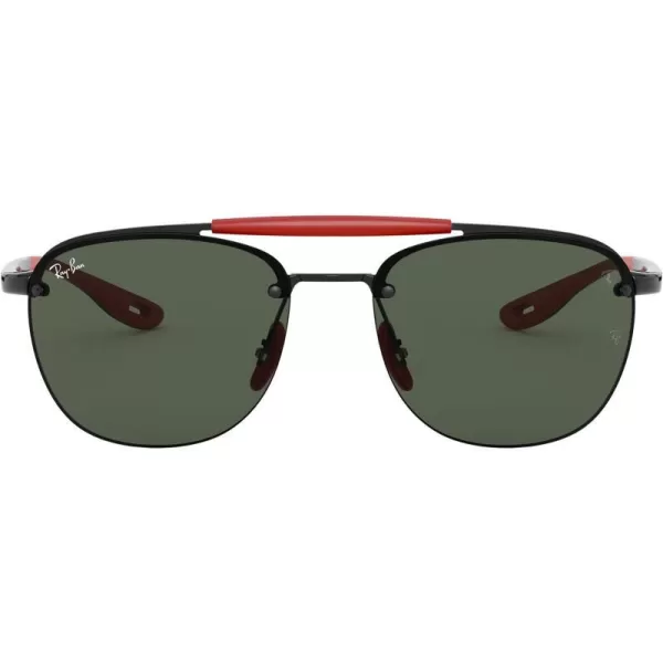 RayBan Rb3662m Scuderia Ferrari Collection Square SunglassesBlackDark Green