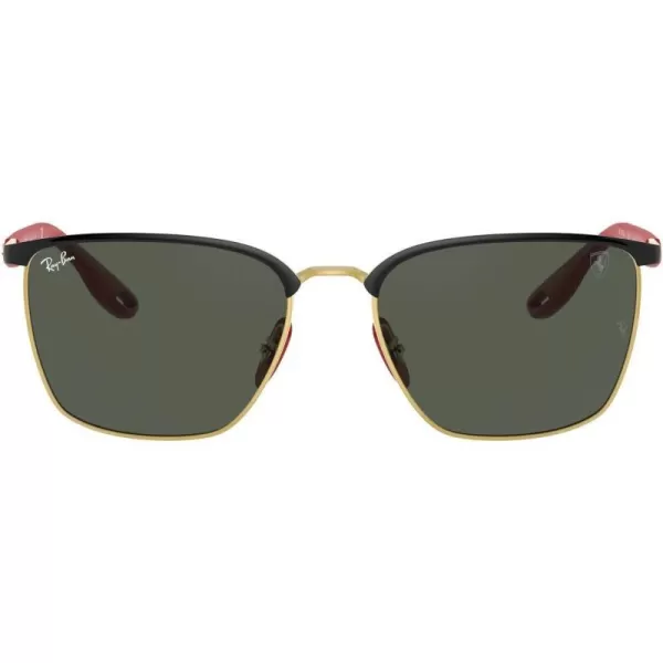 RayBan Rb3673m Scuderia Ferrari Collection Square SunglassesBlack on GoldDark Green