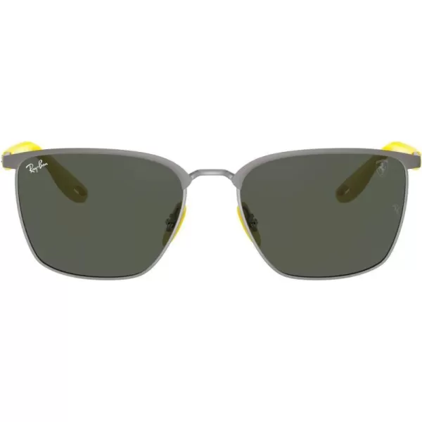 RayBan Rb3673m Scuderia Ferrari Collection Square SunglassesMatte Gunmetal on GunmetalDark Green