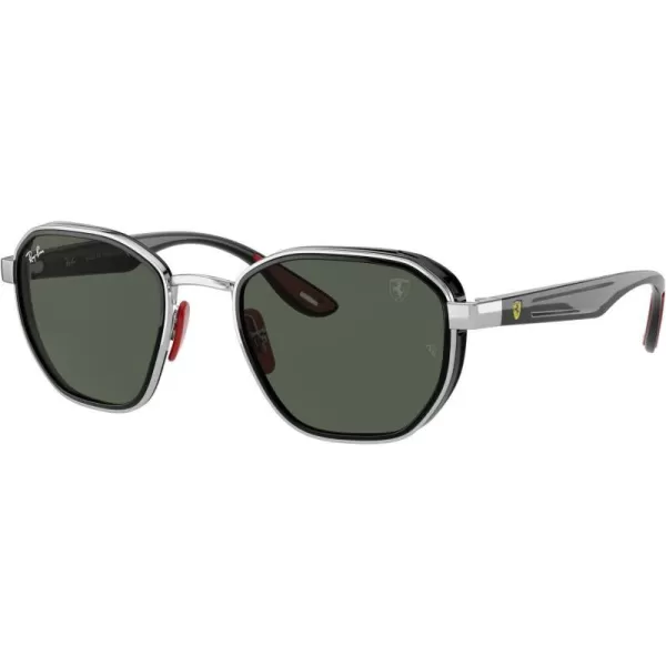 RayBan Rb3674m Scuderia Ferrari Collection Round SunglassesSilverDark Green