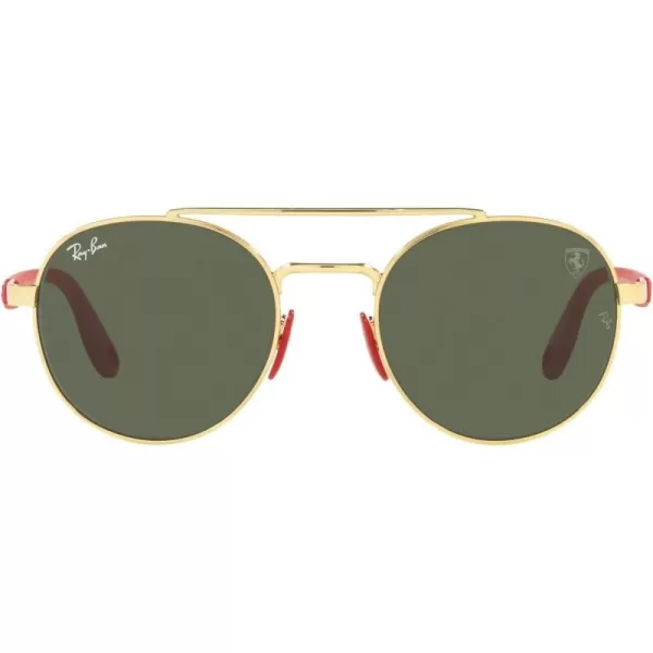 RayBan Rb3696m Scuderia Ferrari Collection Round SunglassesGoldDark Green