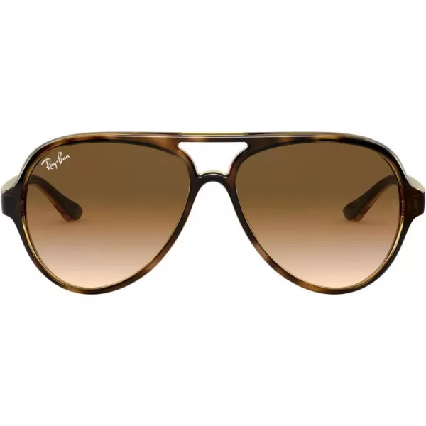 RayBan Rb4125 Cats 5000 Aviator SunglassesLight HavanaClear Gradient Brown