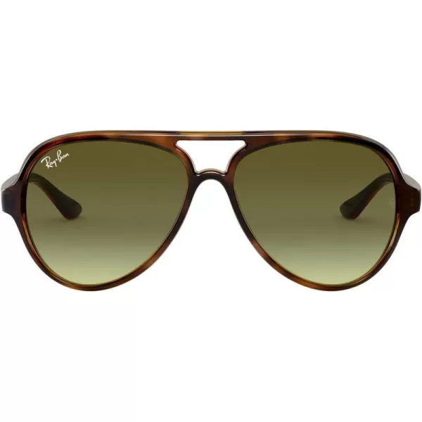 RayBan Rb4125 Cats 5000 Aviator SunglassesLight HavanaGreen Gradient Brown