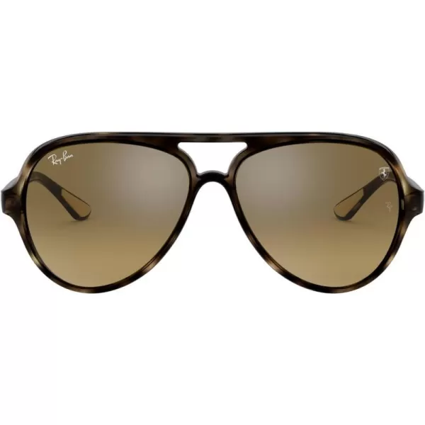 RayBan Rb4125m Scuderia Ferrari Collection Aviator SunglassesHavanaBrown Mirrored Gradient Grey