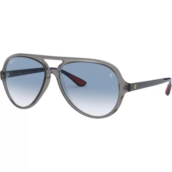 RayBan Rb4125m Scuderia Ferrari Collection Aviator SunglassesTransparent GreyClear Gradient Blue