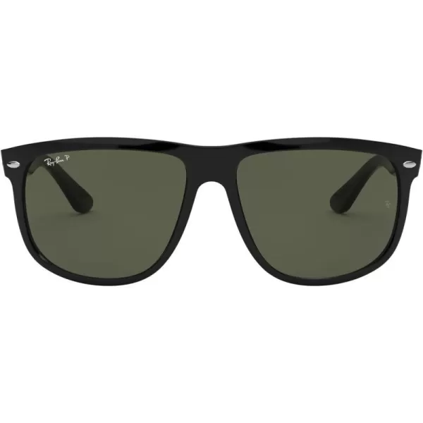 RayBan Rb4147 Boyfriend Square SunglassesBlackPolarized Dark Green