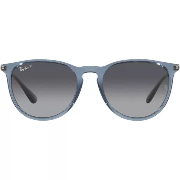 RayBan Rb4171 Erika Round SunglassesTransparent BluePolarized Grey Gradient