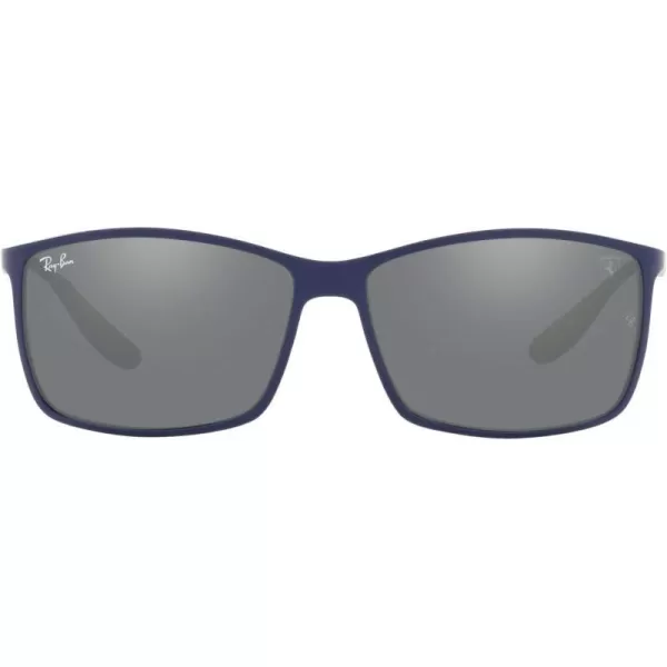 RayBan Rb4179m Scuderia Ferrari Collection Square SunglassesMatte BlueGrey Mirrored Silver