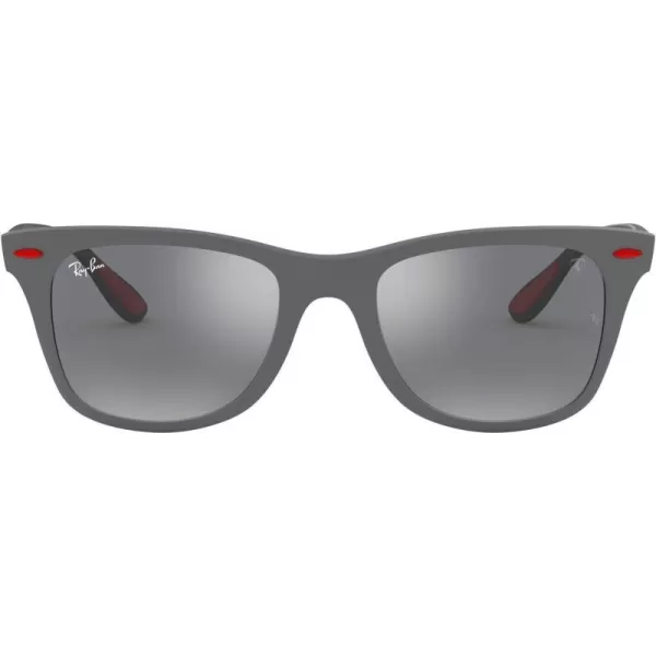 RayBan Rb4195m Scuderia Ferrari Collection Square SunglassesMatte GreyGrey Mirrored Silver