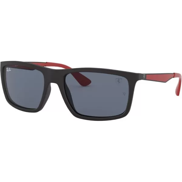 RayBan Rb4228m Scuderia Ferrari Collection Rectangular SunglassesMatte BlackDark Grey