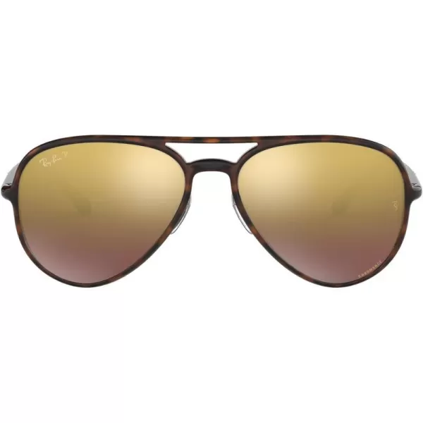 Light Havana/Polarized Purple Mirrored Gold Gradient