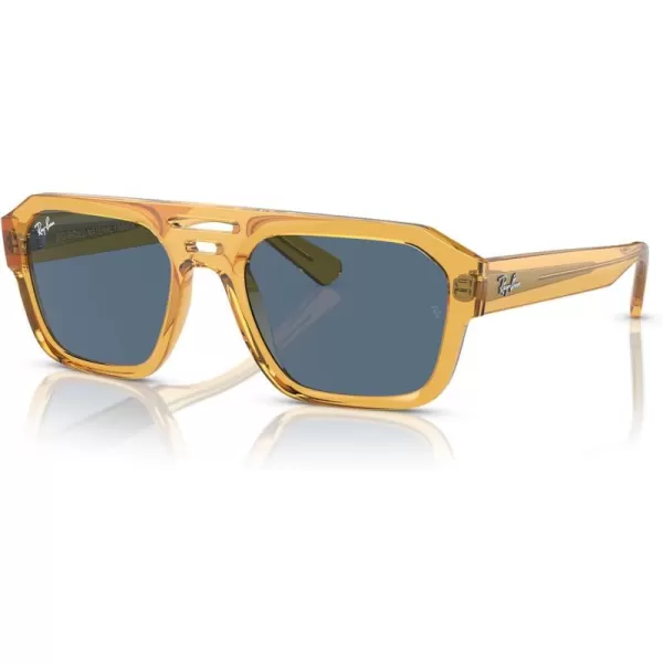 RayBan Rb4397 Corrigan Square SunglassesTransparent YellowDark Blue