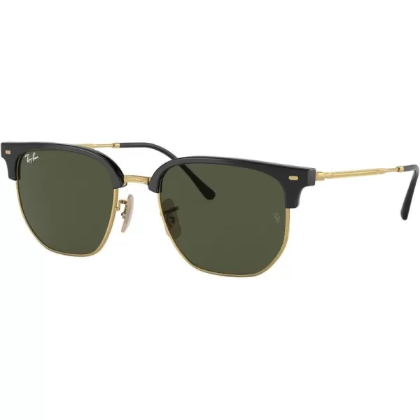 RayBan Rb4416 New Clubmaster Square SunglassesBlack on GoldGreen