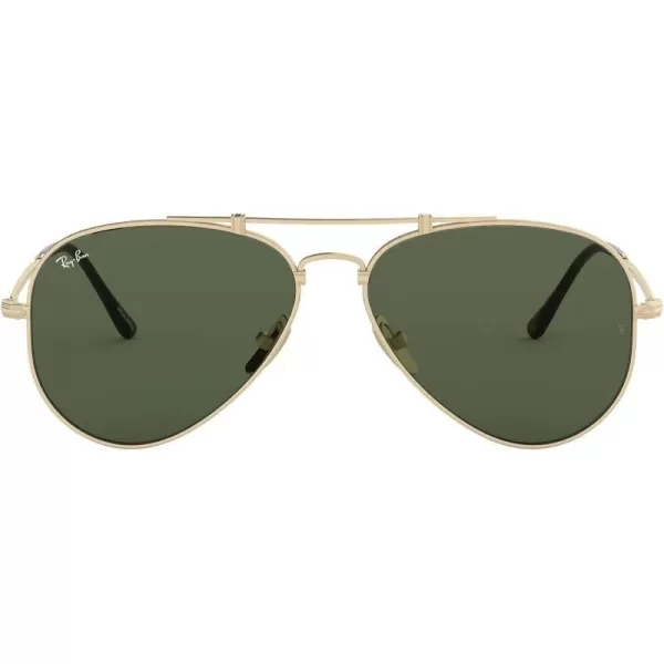 RayBan Rb8125 Titanium Aviator SunglassesBrushed Demi Gloss WhiteDark Green