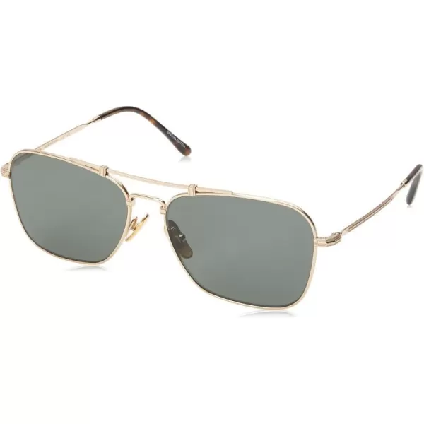 RayBan Rb8136m Caravan Titanium Square SunglassesGold DemiglossPolarized G15 Green