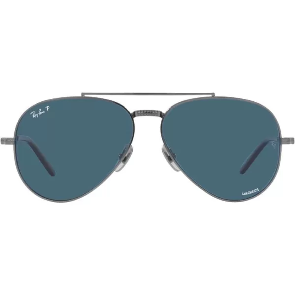 RayBan Rb8225 Aviator Titanium Pilot SunglassesGunmetalPolarized Blue