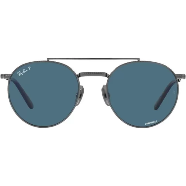 RayBan Rb8237 Round Ii Titanium SunglassesGunmetalPolarized Blue