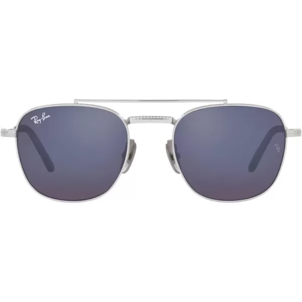 RayBan Rb8258 Frank Ii Titanium Pilot SunglassesSilverGrey Mirrored Blue