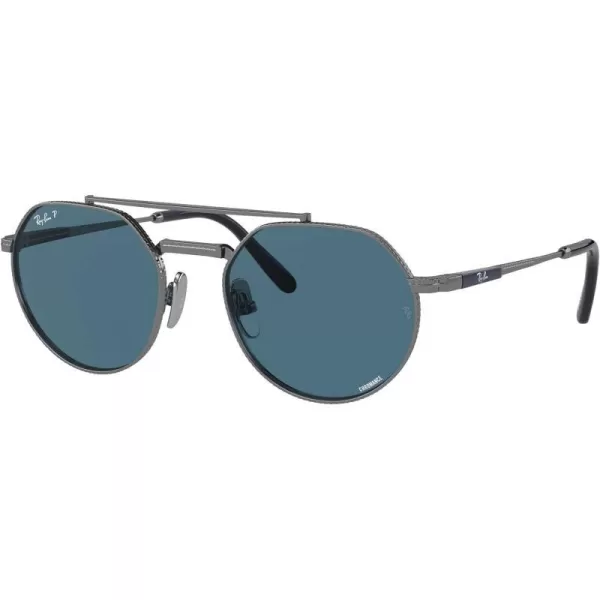 RayBan Rb8265 Jack Ii Titanium Round SunglassesGunmetalPolarized Blue