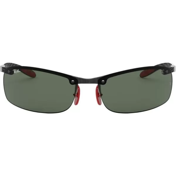 RayBan Rb8305m Scuderia Ferrari Collection Square SunglassesCarbon Rubber RedDark Green