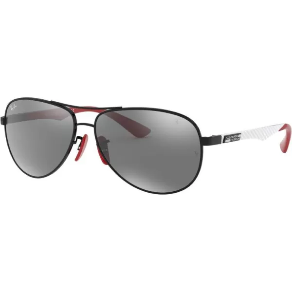 RayBan Rb8313m Scuderia Ferrari Collection Aviator SunglassesBlackGrey Mirrored Silver