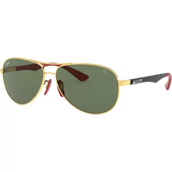 RayBan Rb8313m Scuderia Ferrari Collection Aviator SunglassesGoldDark Green