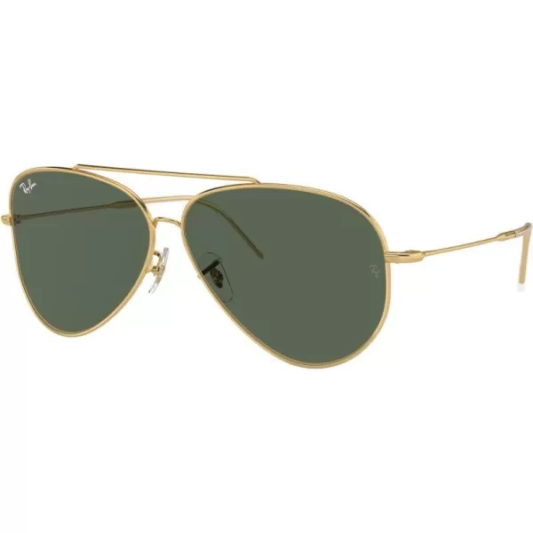 RayBan Rbr0101s Aviator Reverse SunglassesGoldDark Green