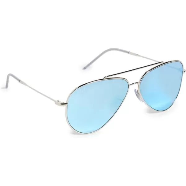 RayBan Rbr0101s Aviator Reverse SunglassesSilverDark Grey Mirrored Turquoise