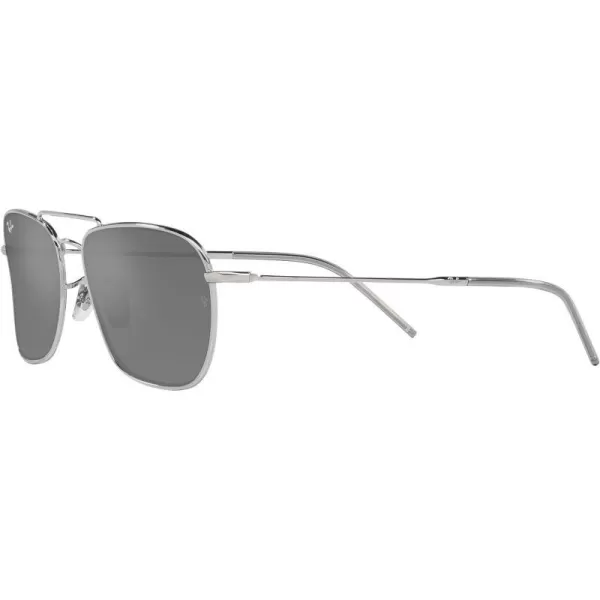 RayBan Rbr0102s Caravan Reverse Square SunglassesSilverGrey Mirrored Silver