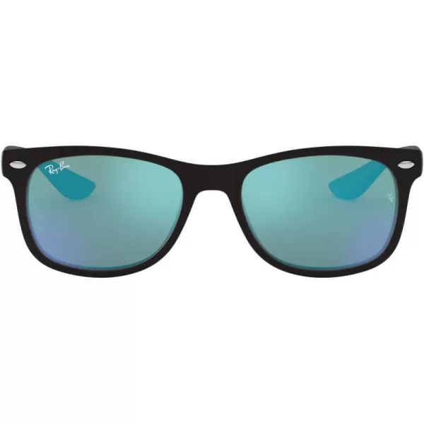 RayBan Rj9052s New Wayfarer Square SunglassesMatte BlackBlue Flash