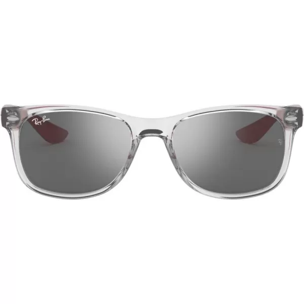 RayBan Rj9052s New Wayfarer Square SunglassesTransparent GreyGrey Mirrored Silver