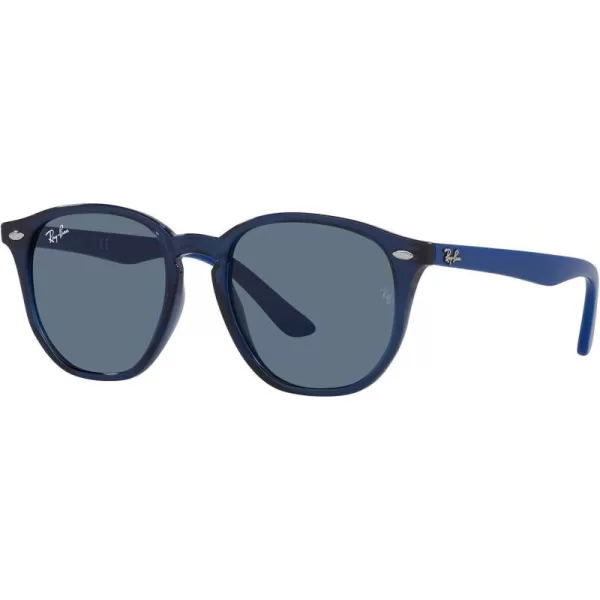 RayBan Rj9070s Round SunglassesTransparent BlueDark Blue