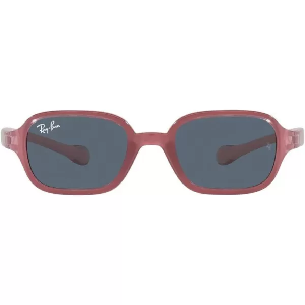 RayBan Rj9074s Rectangular SunglassesFuchsia on Rubber PinkDark Grey