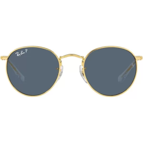 RayBan Rj9547s Metal Round SunglassesLegend GoldDark Blue Polarized