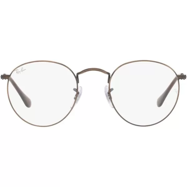 RayBan Rx3447v Round Metal Prescription Eyeglass FramesAntique CopperDemo Lens