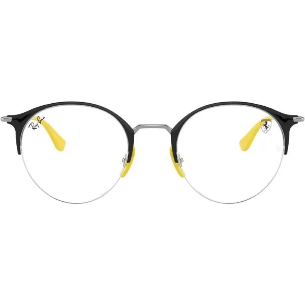 RayBan Rx3578vm Ferrari Collection Round Prescription Eyeglass FramesBlack on SilverDemo Lens